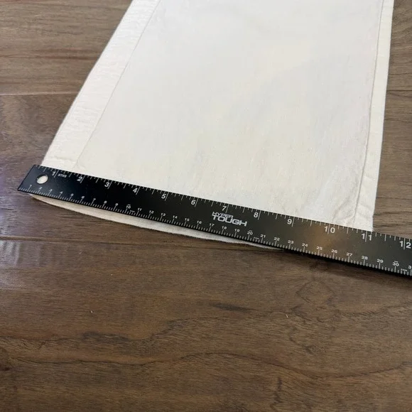 Athleta Cabo‎ Linen Wide Leg Pants Elastic Waist Drawstring Zip Pockets Size 6 - Picture 8 of 9